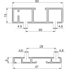 Système de montage en surface Flow en kit pour une armoire avec 2 portes coulissantes en bois avec fermeture souple.