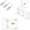 Système de montage en surface Flow en kit pour une armoire avec 2 portes coulissantes en bois avec fermeture souple.
