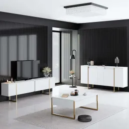 Buffet en aggloméré pieds en métal Luxe