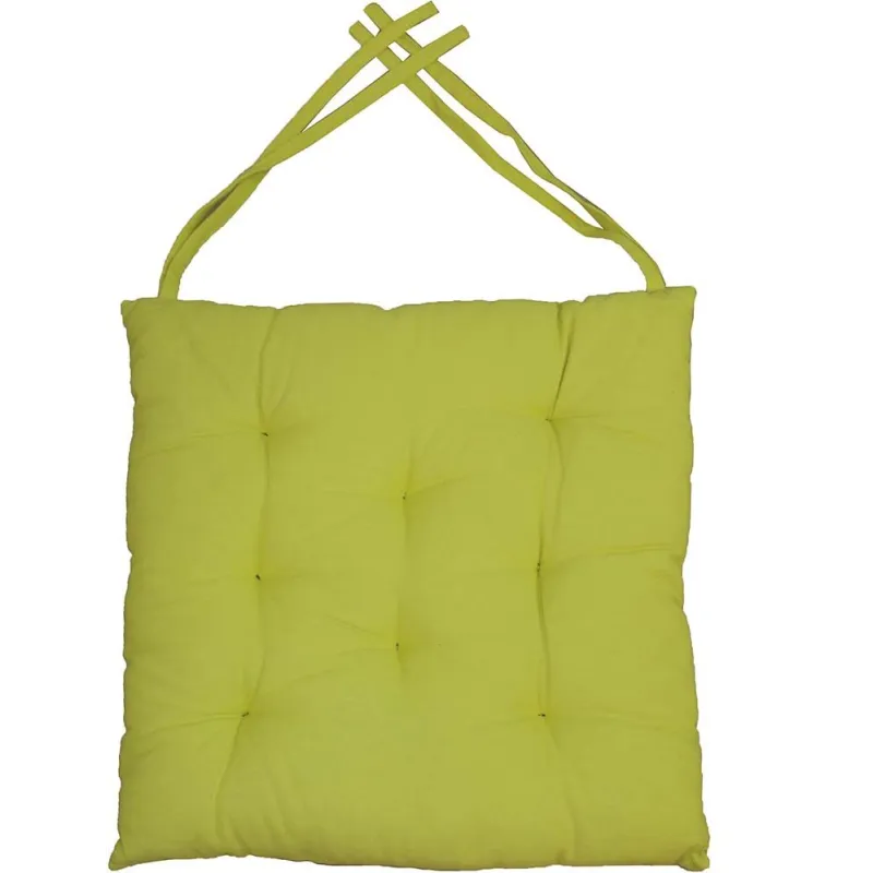 Galette de chaise en coton uni 40 cm 8 points