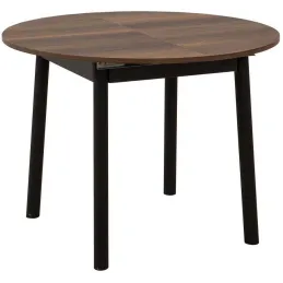 Table repas ronde en aggloméré avec allonge Oliver
