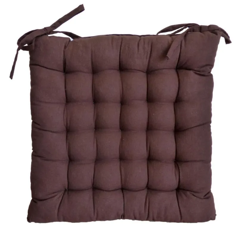 Galette de chaise en coton uni 40 cm 25 points
