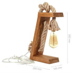 Lampe à poser en sapin et jute Kitt