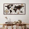 Décoration murale en bois et métal World Map