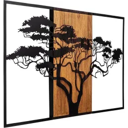 Décoration murale en bois et métal Acacia Tree