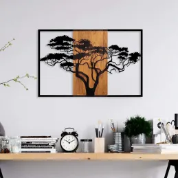 Décoration murale en bois et métal Acacia Tree