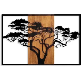 Décoration murale en bois et métal Acacia Tree