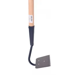 Binette lame dentelée et manche en bois 14 cm