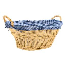 Corbeille à linge en osier clair