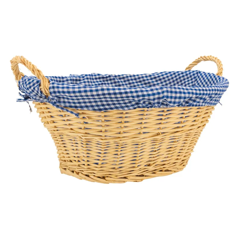 Corbeille à linge en osier clair