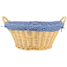Corbeille à linge en osier clair