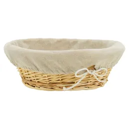 Corbeille en osier blanc avec doublure en jute