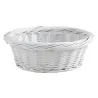 Corbeille en osier laqué blanc avec doublure plastique