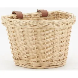 Panier à vélo en osier naturel