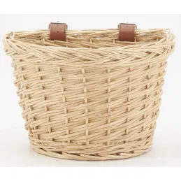 Panier à vélo en osier naturel