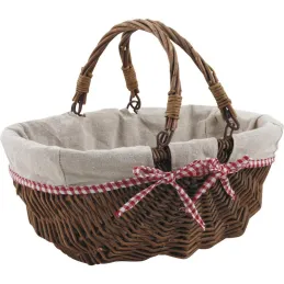 Panier en osier brut "Vintage chic"