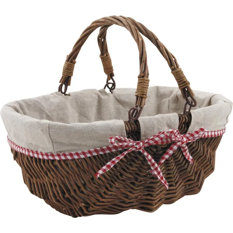 Panier en osier brut "Vintage chic"
