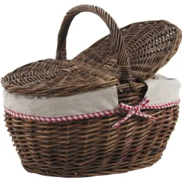 Panier en osier brut "Vintage chic"