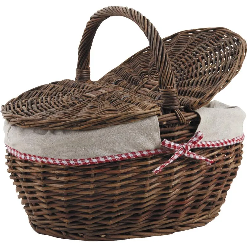 Panier en osier brut "Vintage chic"