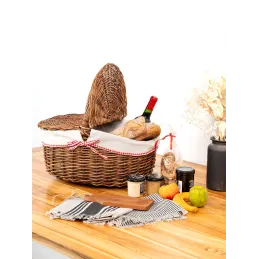 Panier en osier brut "Vintage chic"