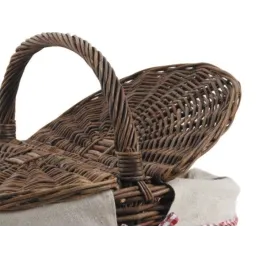 Panier en osier brut "Vintage chic"