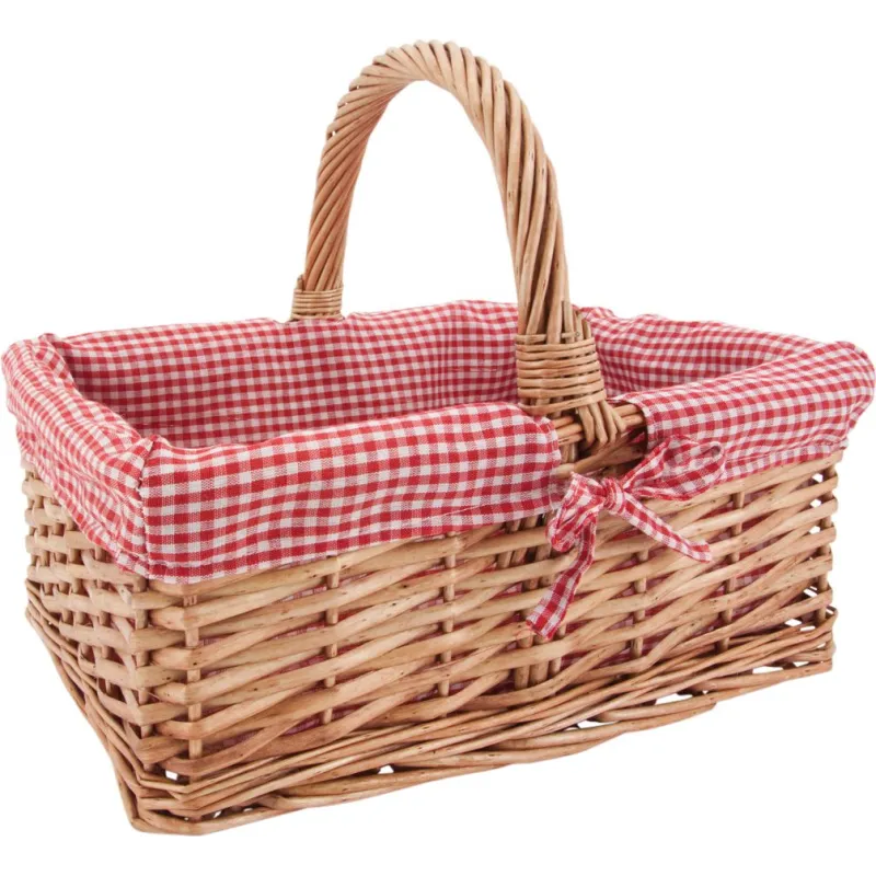 Panier rectangulaire en osier fendu "Campagne Chic"