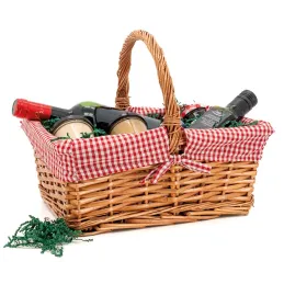 Panier rectangulaire en osier fendu "Campagne Chic"