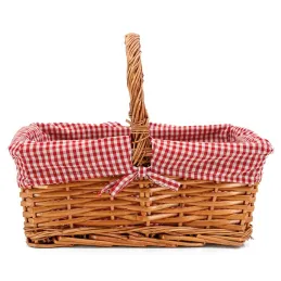 Panier rectangulaire en osier fendu "Campagne Chic"