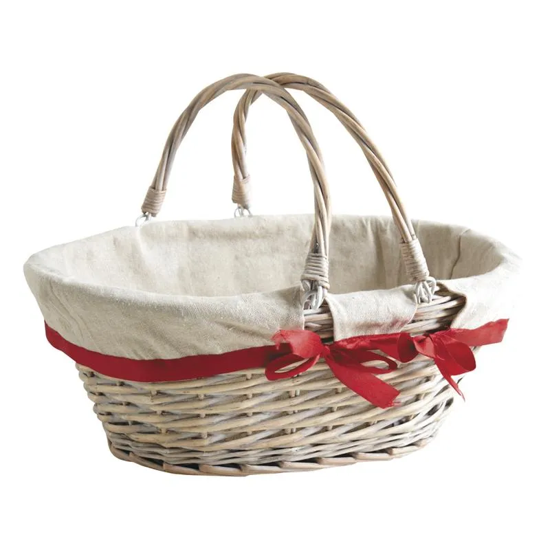 Panier ovale en osier teinté "Élégance Campagnarde"