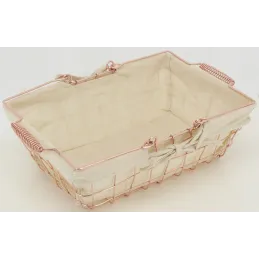 Panier rectangulaire en métal cuivré "Élégance Cuivrée"