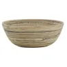 Corbeille ronde en bambou naturel et noir