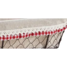 Corbeille grillage et jute Vichy Chic (lot de 2)