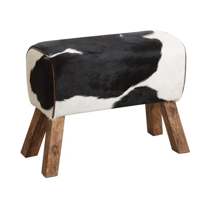 Tabouret en peau de vache