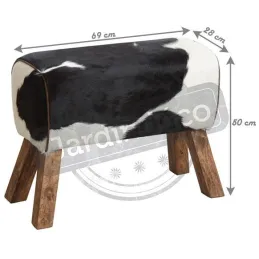 Tabouret en peau de vache