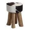 Tabouret rond en peau de vache