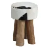 Tabouret rond en peau de vache