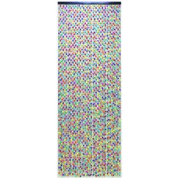 Rideau de porte Perles de bois multicolores