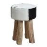 Tabouret rond en peau de vache