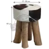 Tabouret rond en peau de vache