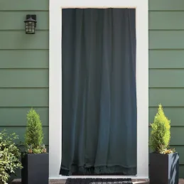 Rideau de porte moustiquaire en coton  1 bande à froncer