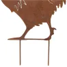 Décors de jardin en métal poule + coq (lot de 2)