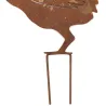 Décors de jardin en métal poule + coq (lot de 2)