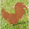 Décors de jardin en métal poule + coq (lot de 2)