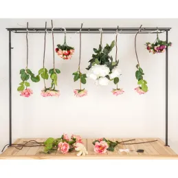 Barre étagère pour décoration de table en métal noir