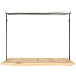 Barre étagère pour décoration de table en métal noir