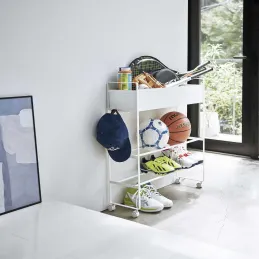Etagère à chaussures en métal avec roulettes Tower