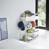 Etagère à chaussures en métal avec roulettes Tower