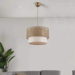 Suspension en métal et tissu Coral