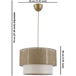 Suspension en métal et tissu Coral