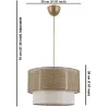 Suspension en métal et tissu Coral